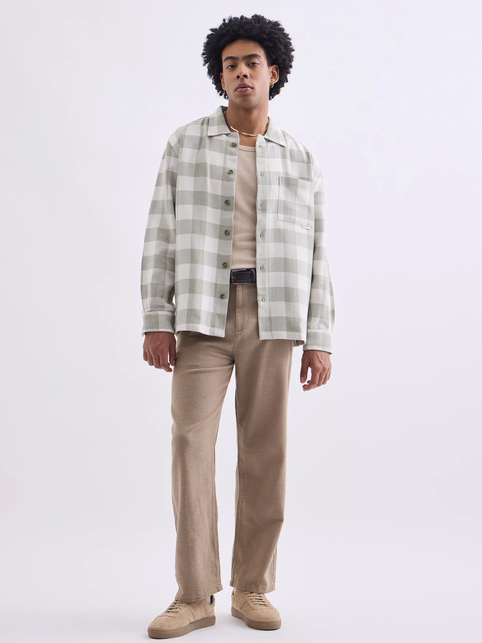 Green Flannel Overshirt
