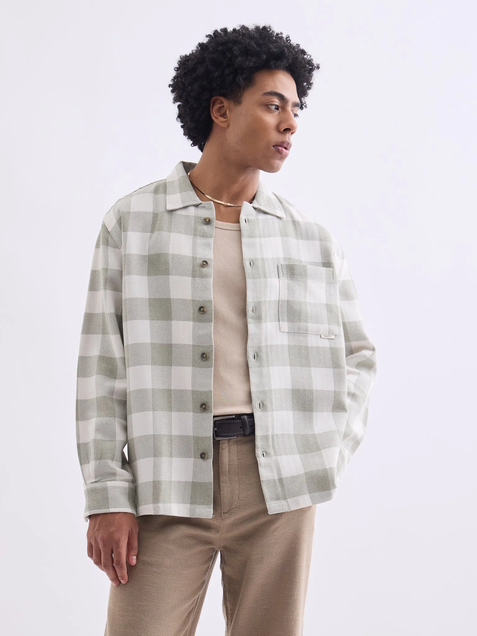 Green Flannel Overshirt