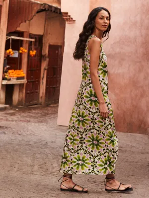 Green Mosaic Printed Dress