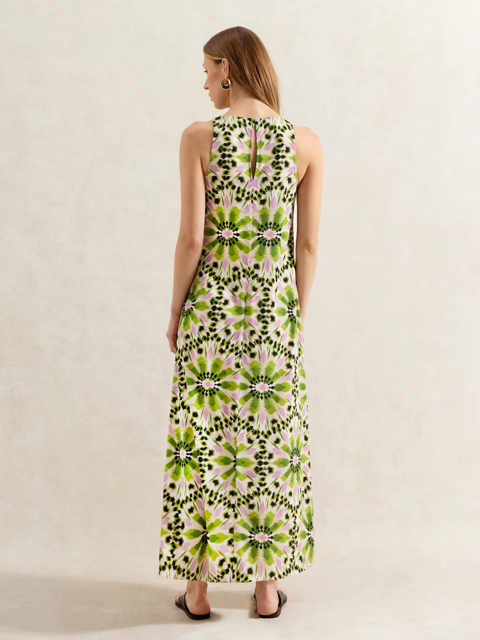 Green Mosaic Printed Dress
