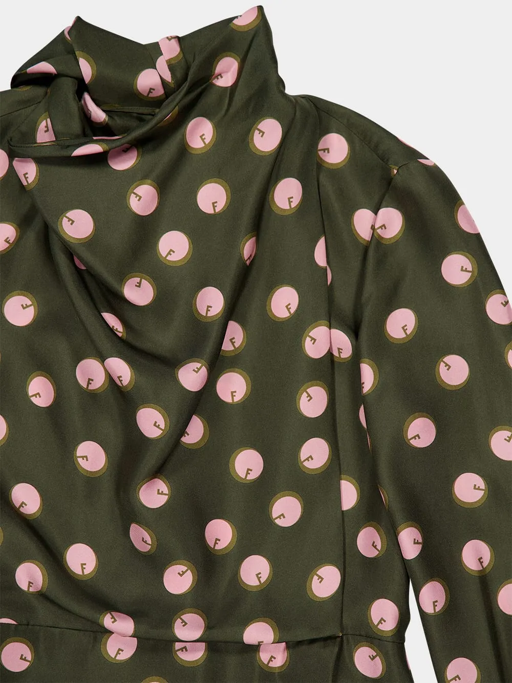 Green Printed Silk Dress