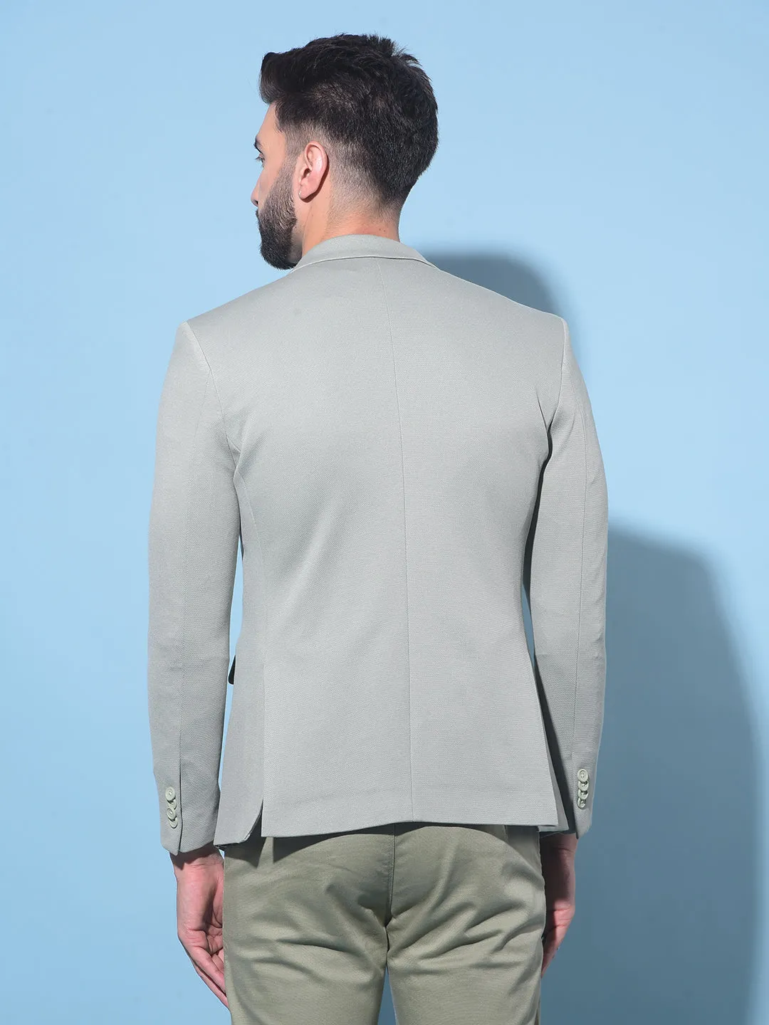 Green Single-Breasted Blazer