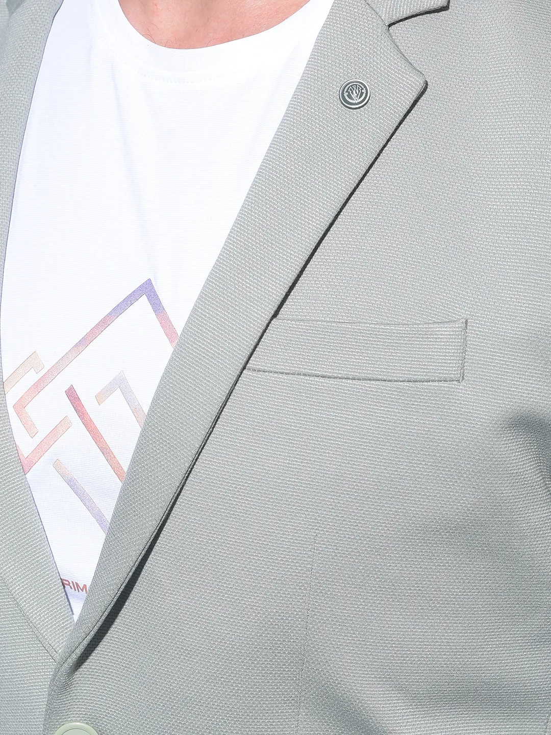Green Single-Breasted Blazer