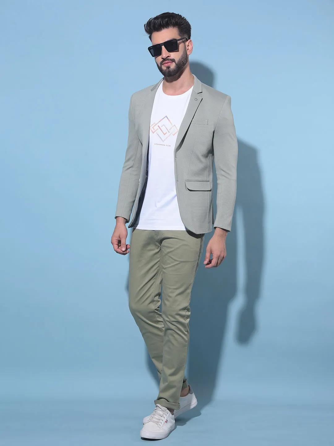 Green Single-Breasted Blazer