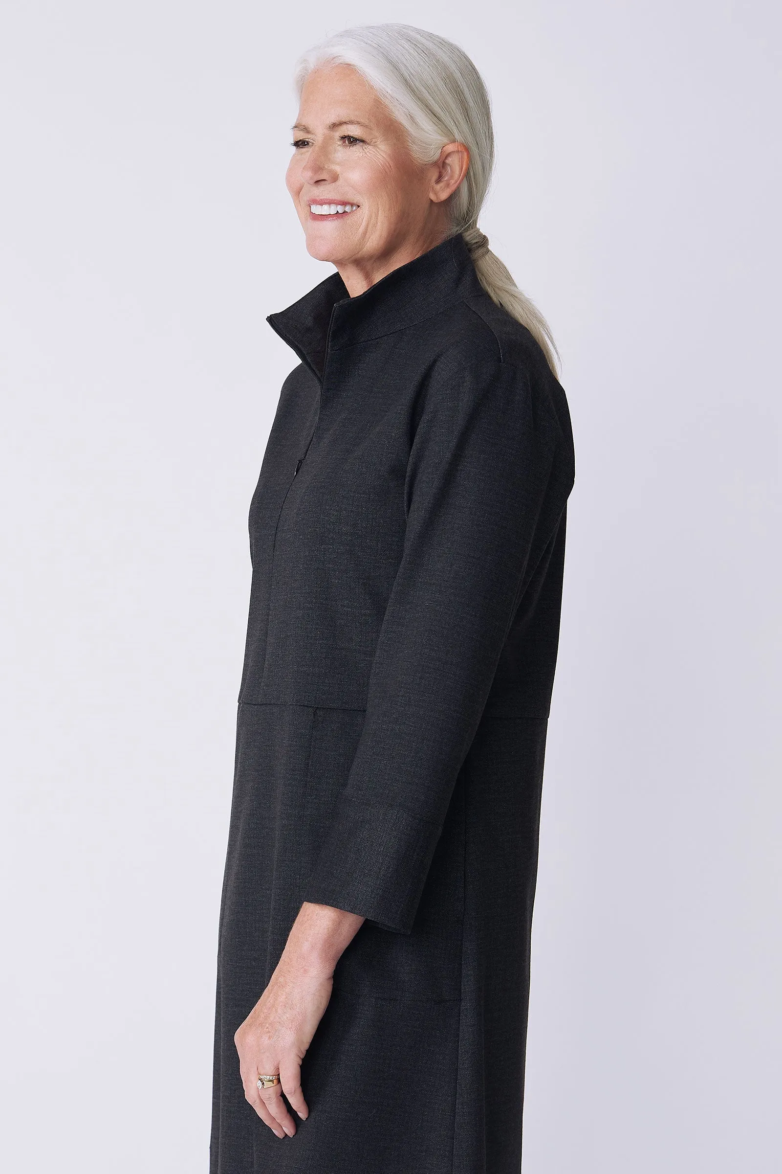 Harper Dress - Charcoal Denim Ponte