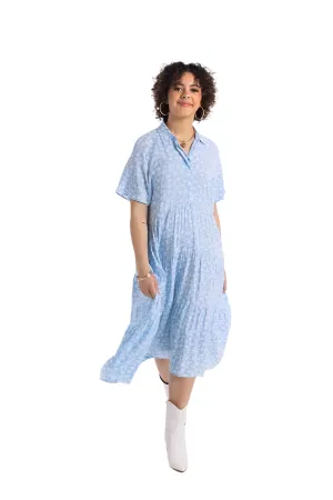 Helene - Light Blue White Ditsy Floral
