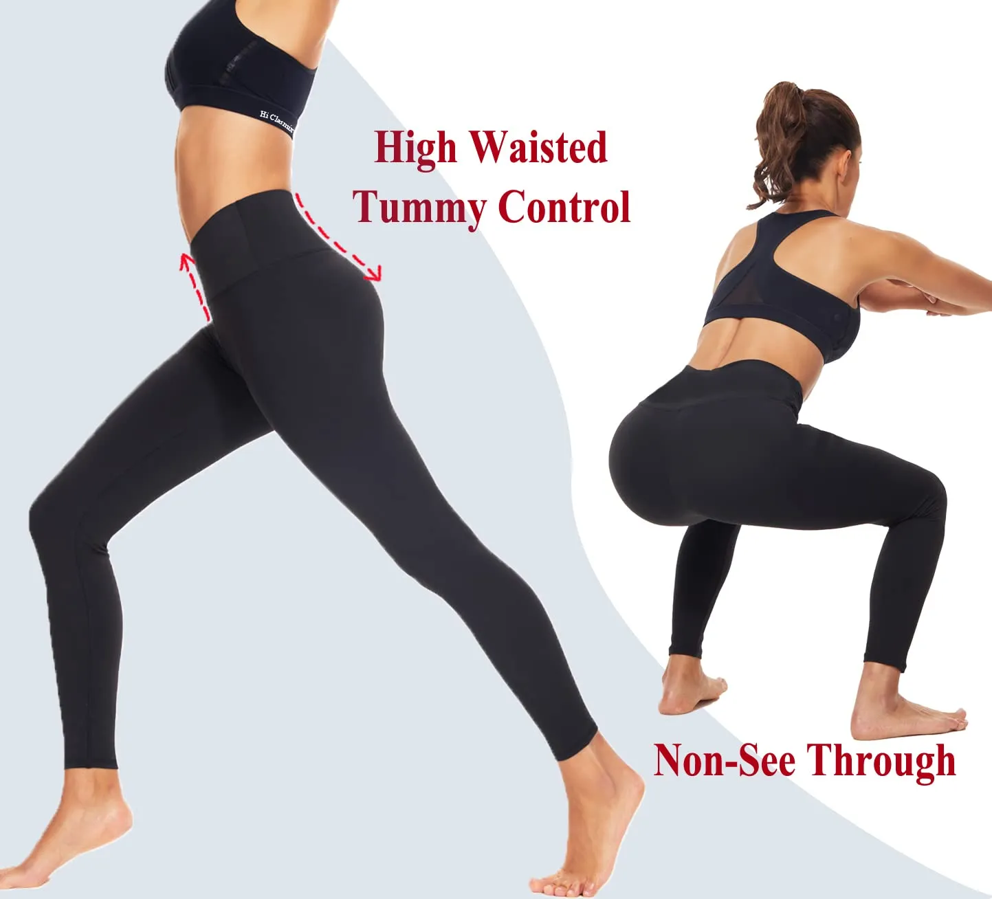 High Waisted Leggings for Women-Womens Black Seamless Workout Leggings Running Tummy Control Yoga Pants