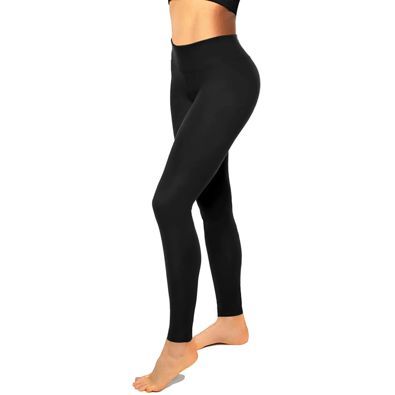 High Waisted Leggings for Women-Womens Black Seamless Workout Leggings Running Tummy Control Yoga Pants