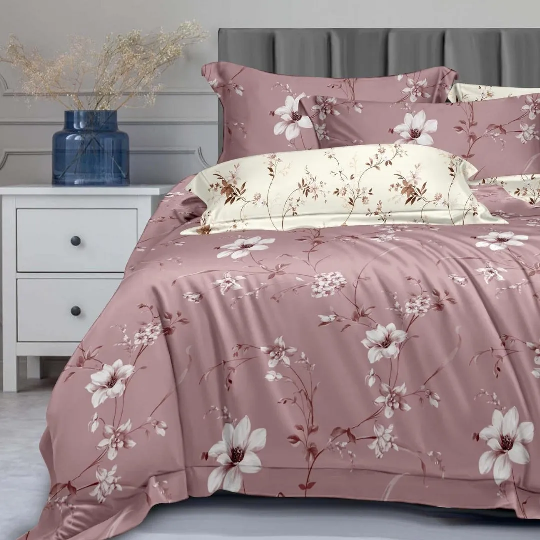 Hillcrest Comfy Lux Printed 988TC Fitted Sheet Set/Summer Blanket – Cintage