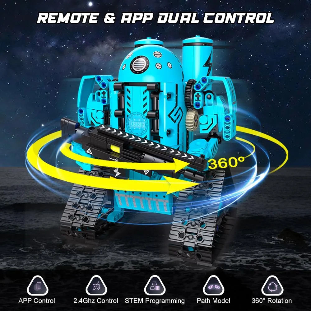 HOGOKIDS 5 in 1 RC Robot Building Set - APP & Remote Control Rechargeable Building Toys | Educational STEM Project for Kids Kit Gift for Boys Girls Age 6-12  Year Old (444 PCs)