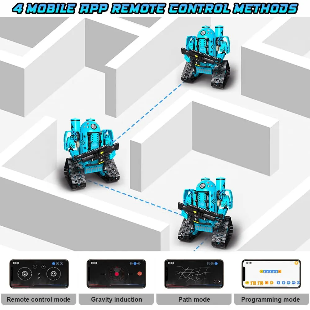 HOGOKIDS 5 in 1 RC Robot Building Set - APP & Remote Control Rechargeable Building Toys | Educational STEM Project for Kids Kit Gift for Boys Girls Age 6-12  Year Old (444 PCs)