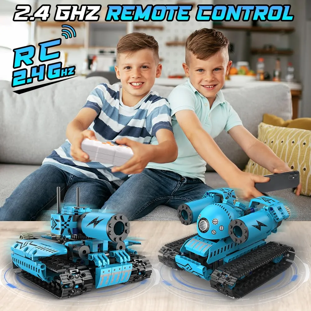 HOGOKIDS 5 in 1 RC Robot Building Set - APP & Remote Control Rechargeable Building Toys | Educational STEM Project for Kids Kit Gift for Boys Girls Age 6-12  Year Old (444 PCs)