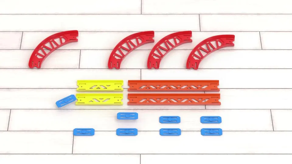 Hot Wheels Track Builder Unlimited Playset Premium Curve Pack, 16 Component Part