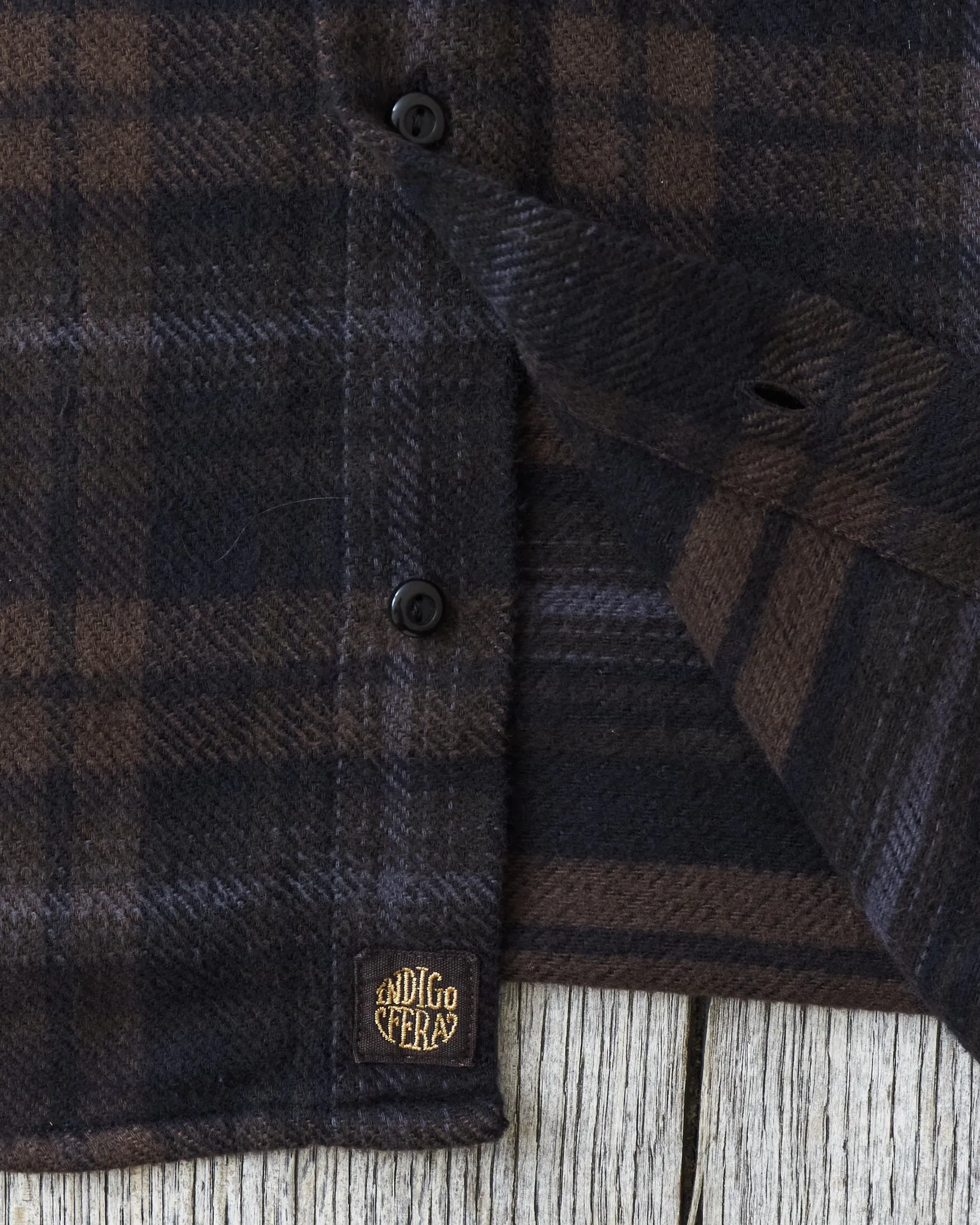 Indigofera Bryson Flannel Check Black Overdyed
