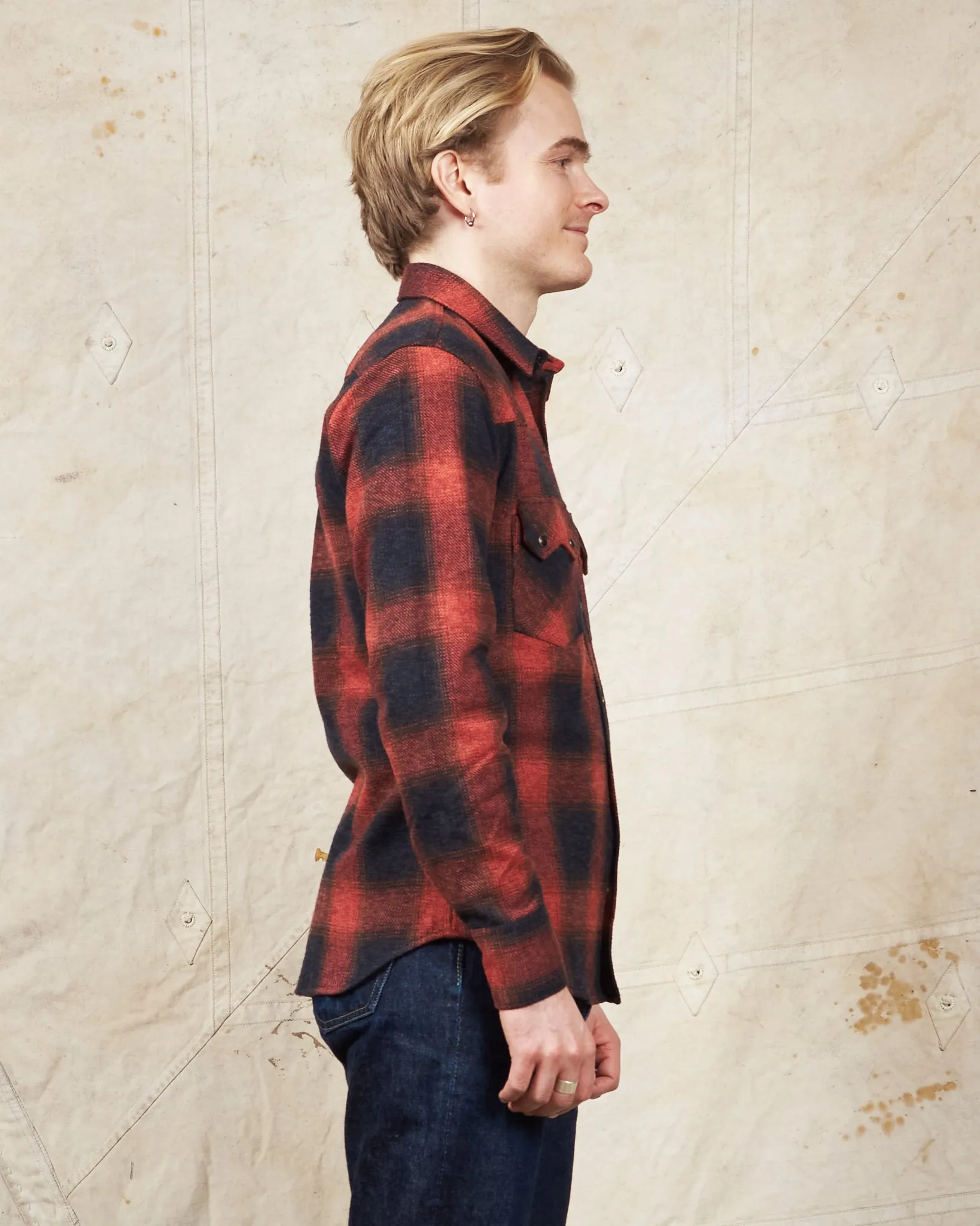 Indigofera Dollard Shirt Black / Red Shadow Plaid