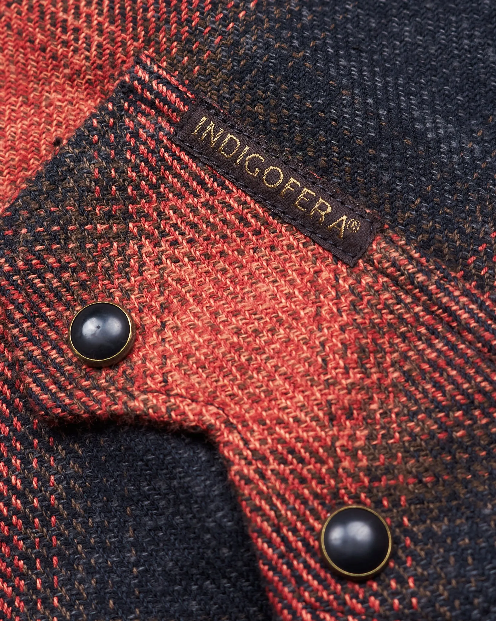 Indigofera Dollard Shirt Black / Red Shadow Plaid
