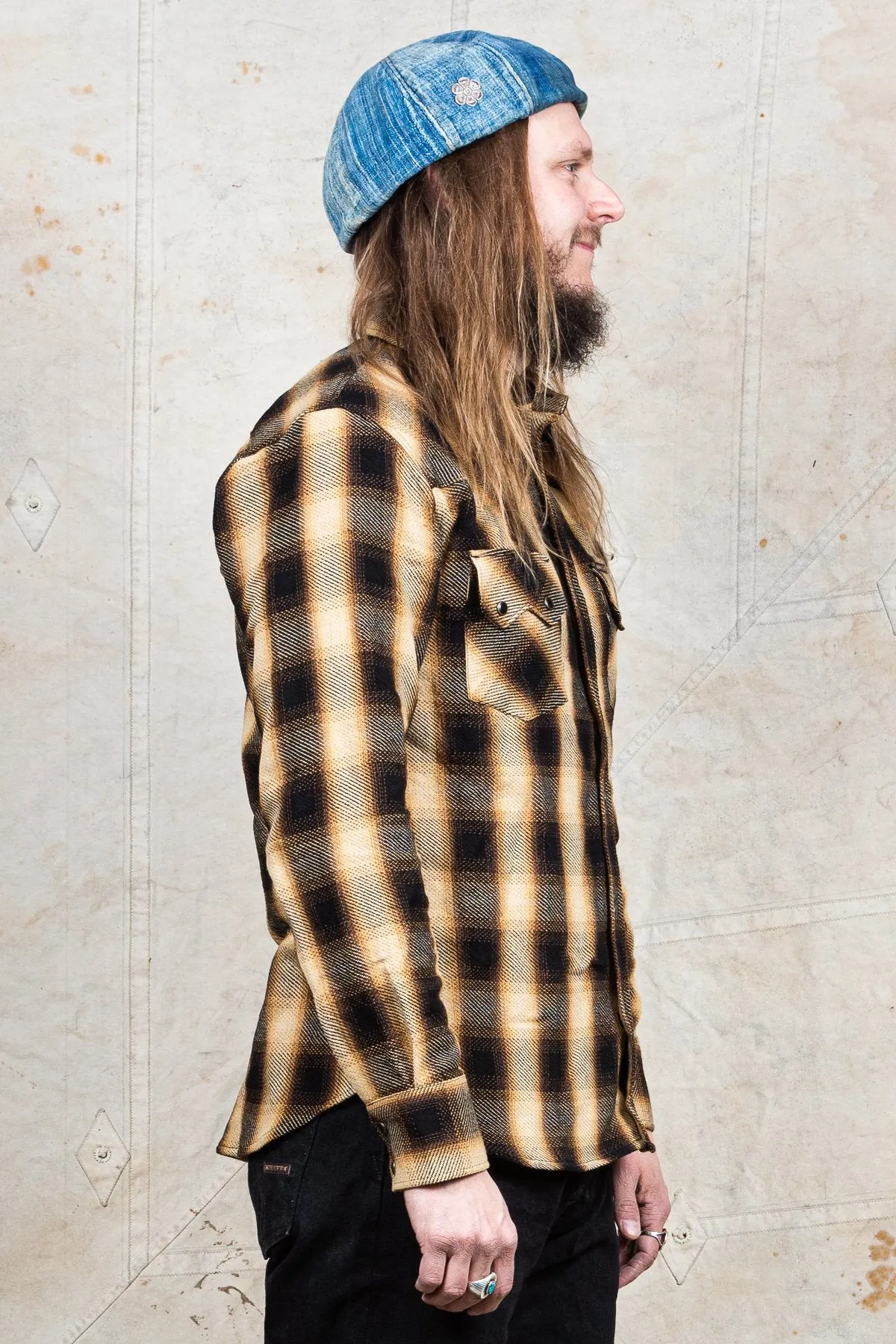 Indigofera Dollard Shirt Heavy Check Black / Gold