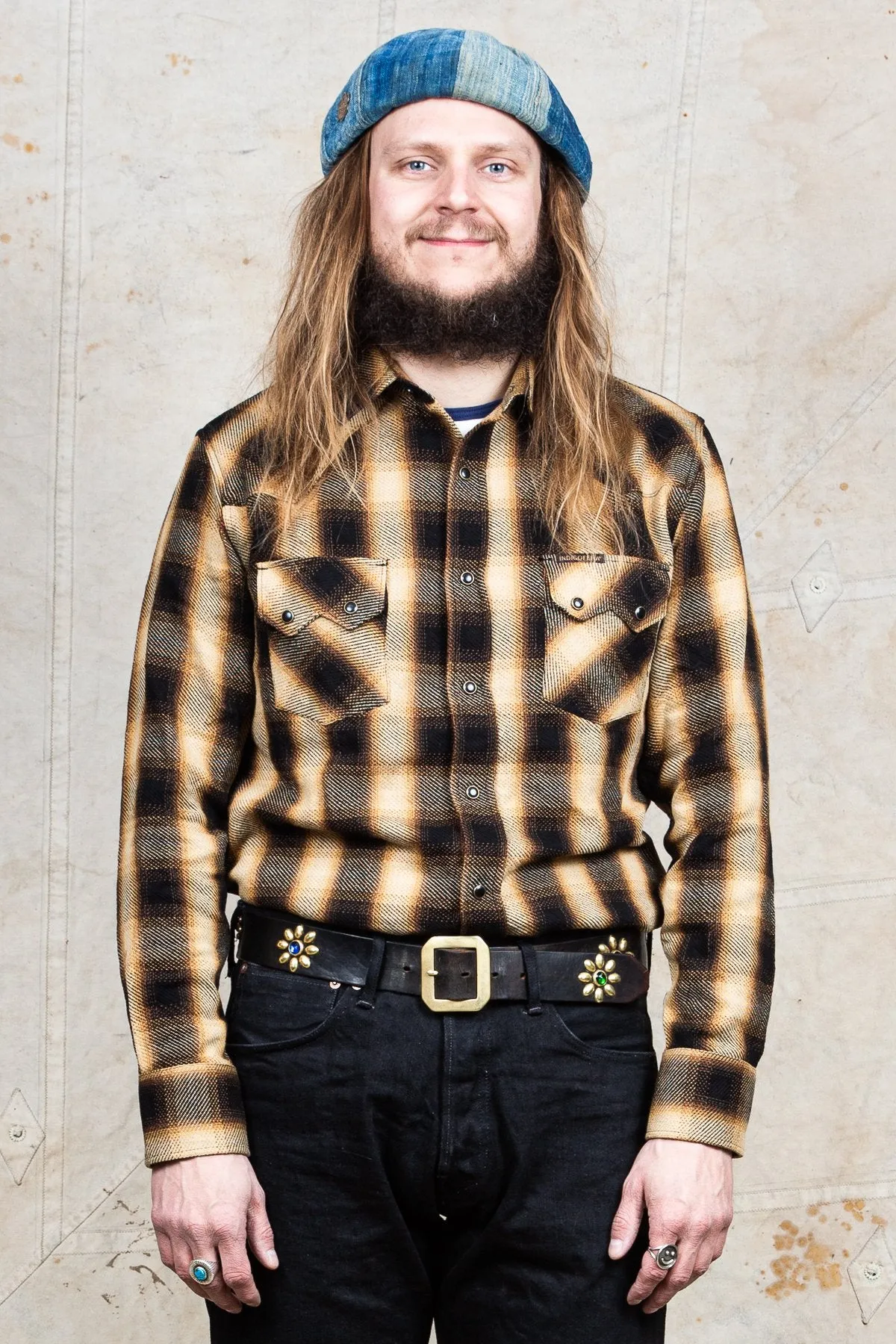 Indigofera Dollard Shirt Heavy Check Black / Gold