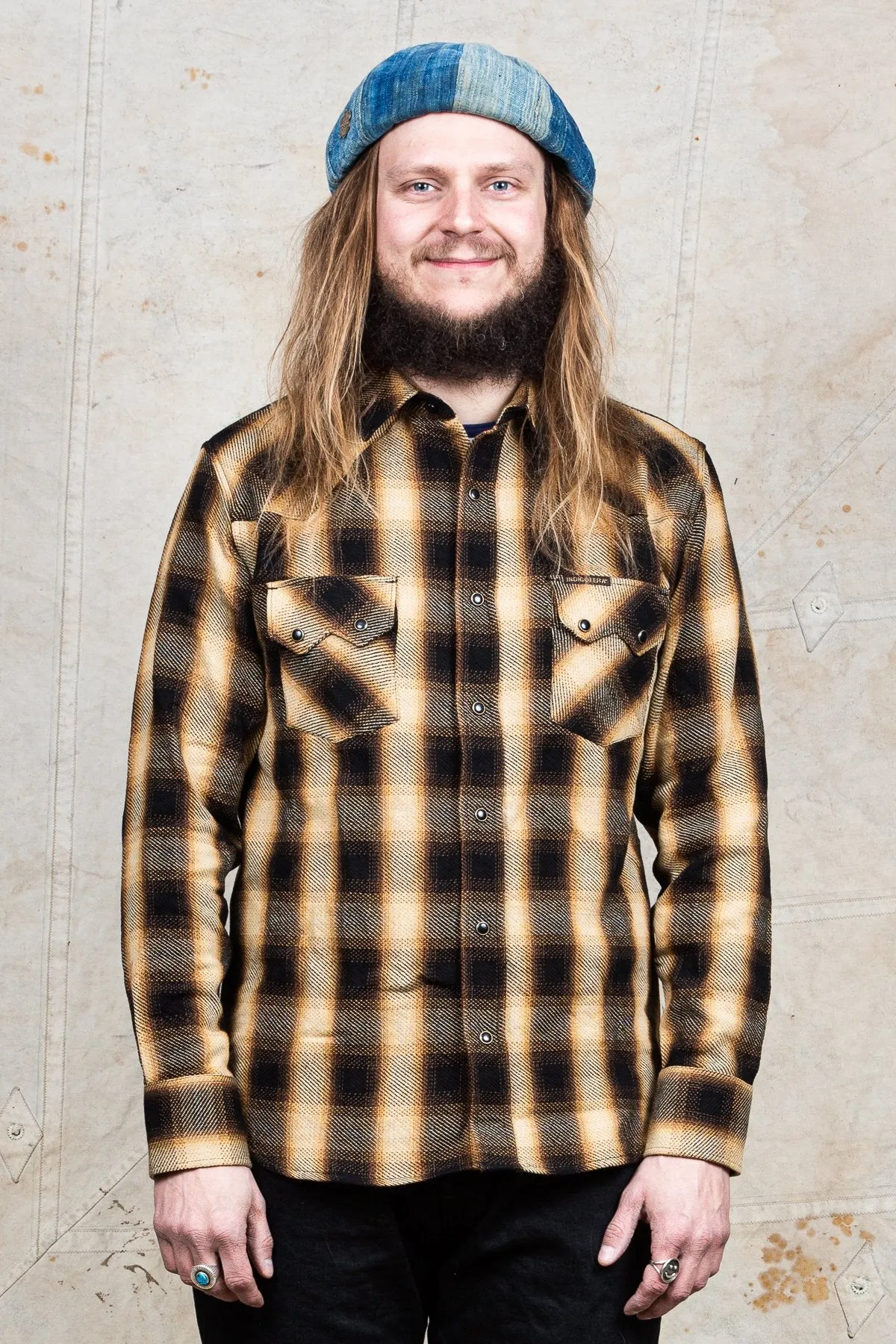 Indigofera Dollard Shirt Heavy Check Black / Gold