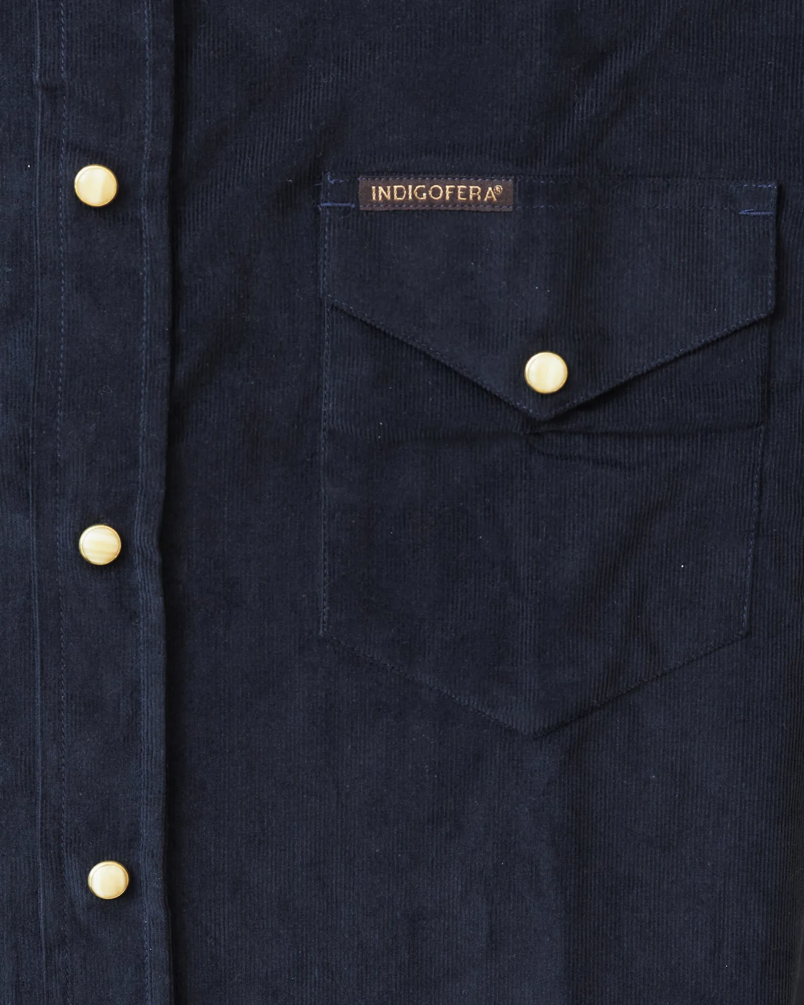 Indigofera Sideras Corduroy Shirt Navy