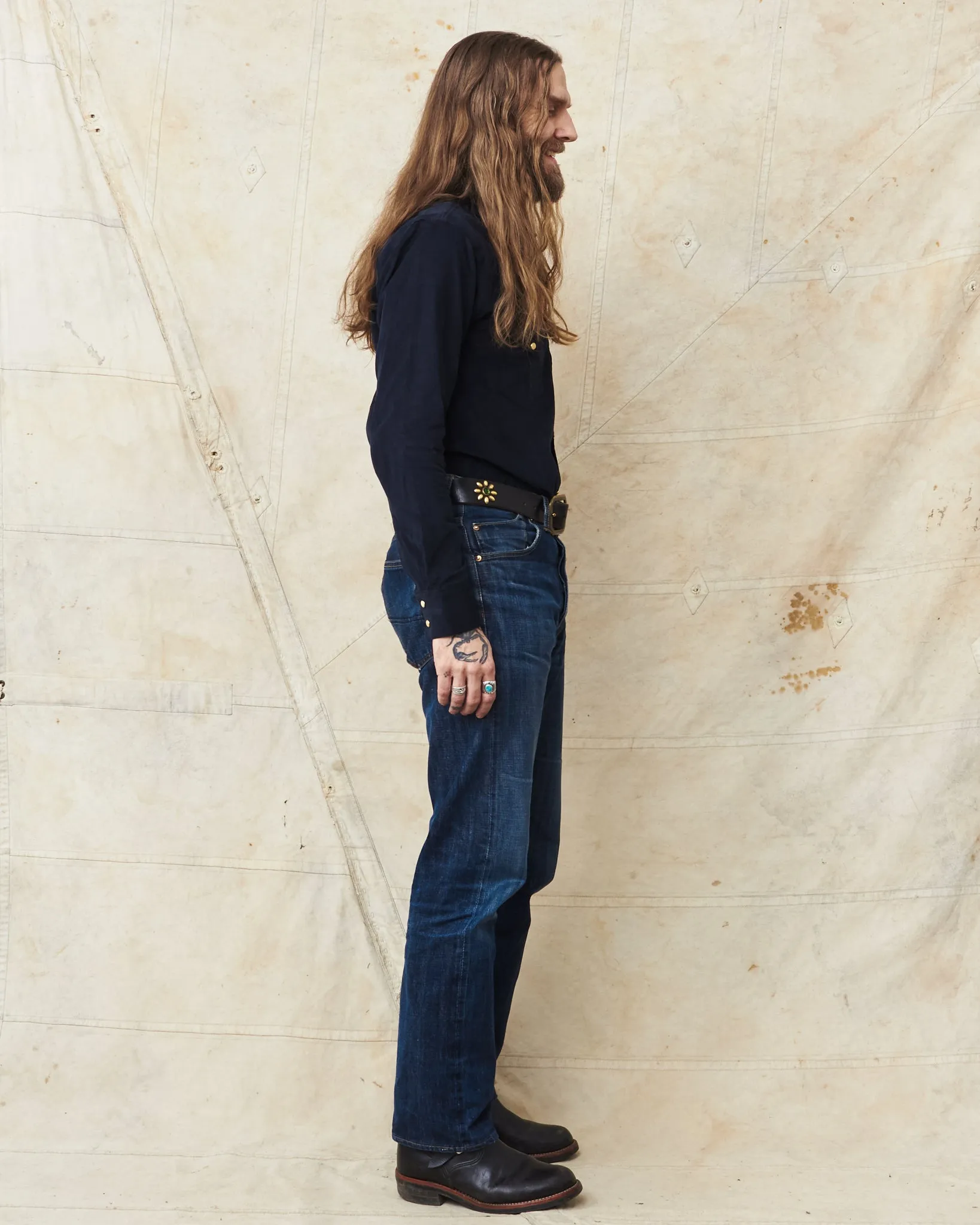 Indigofera Sideras Corduroy Shirt Navy