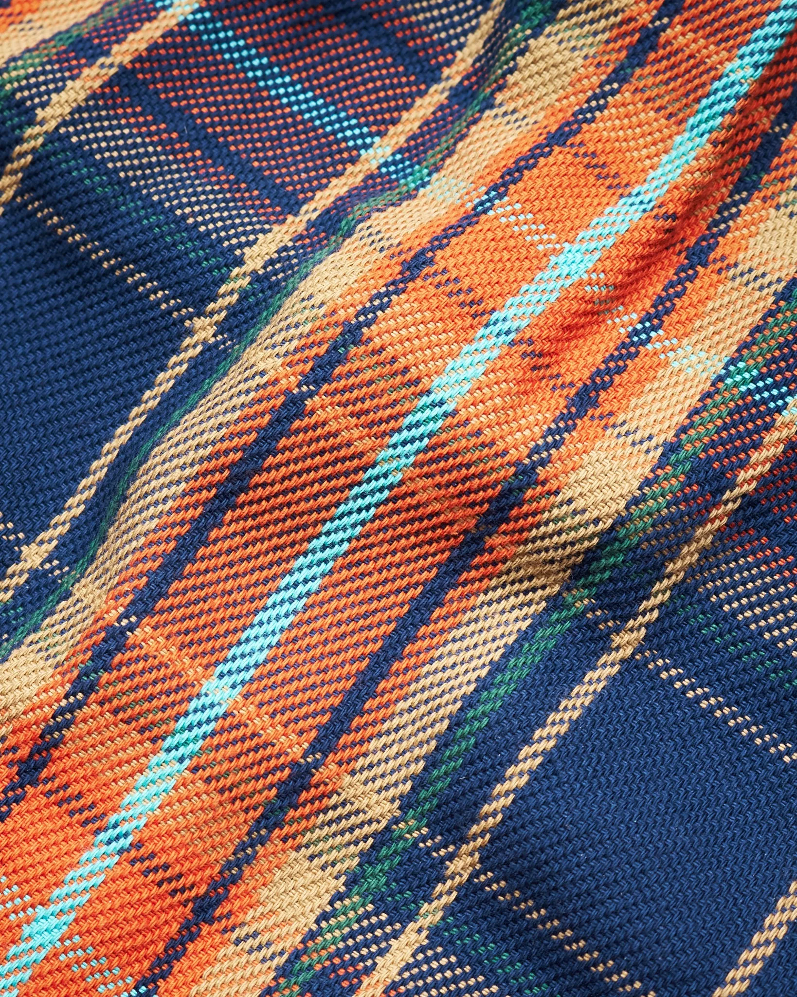 Indigofera Webster Flannel Shirt Heavy Cotton Check Navy / Orange / Brown / Turqouise