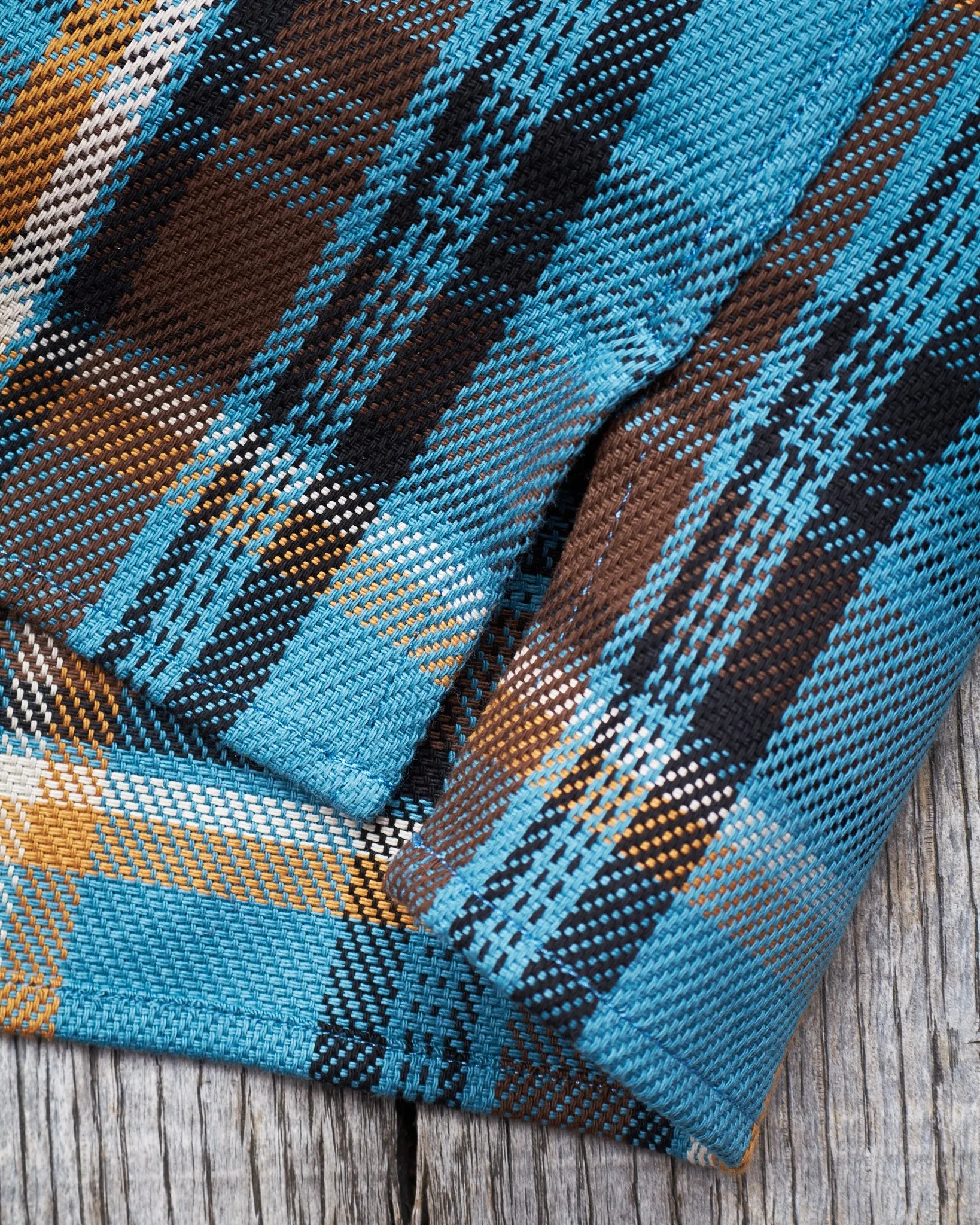 Indigofera Webster Flannel Shirt Twill Check Blue / Gold / Brown / Black
