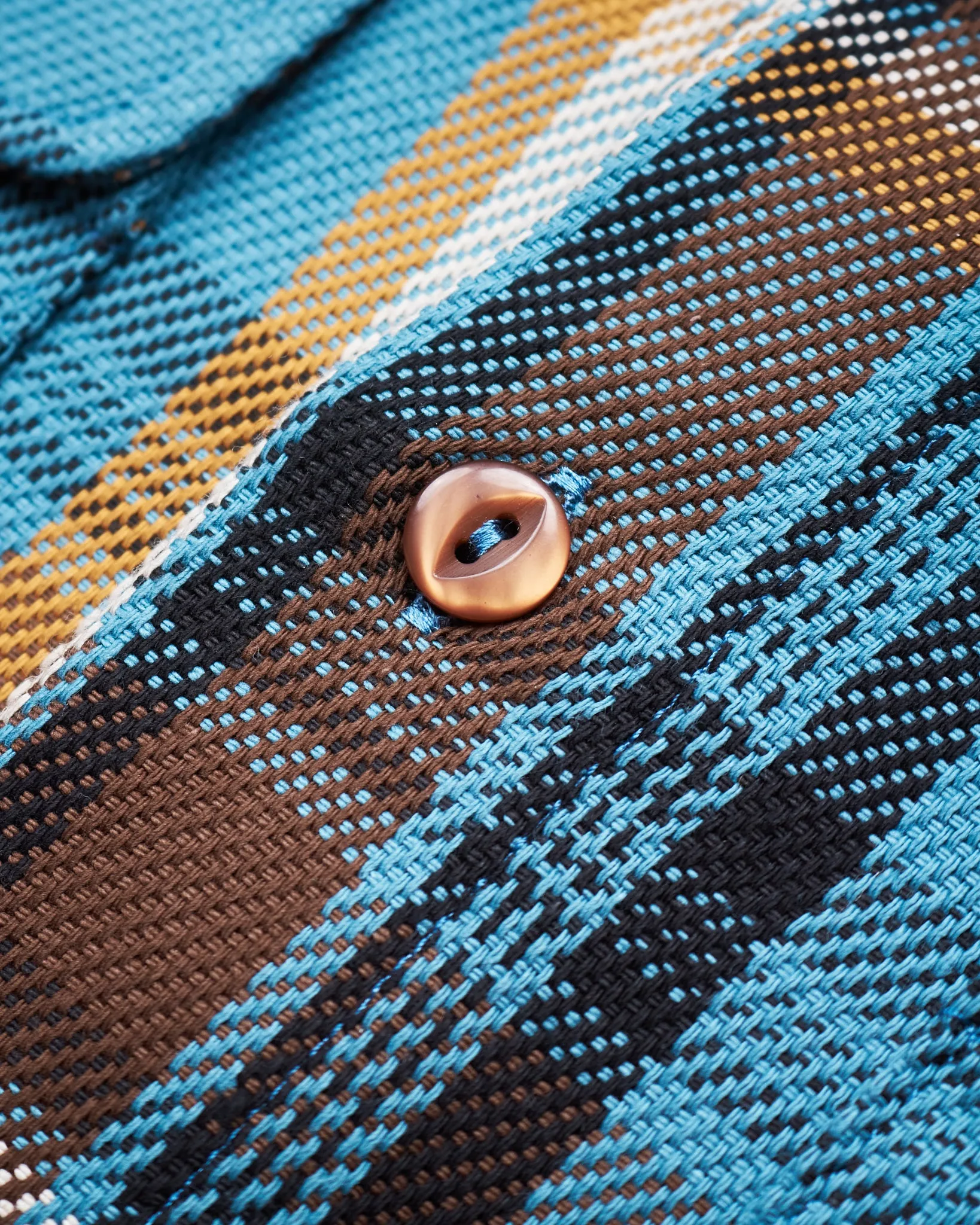 Indigofera Webster Flannel Shirt Twill Check Blue / Gold / Brown / Black