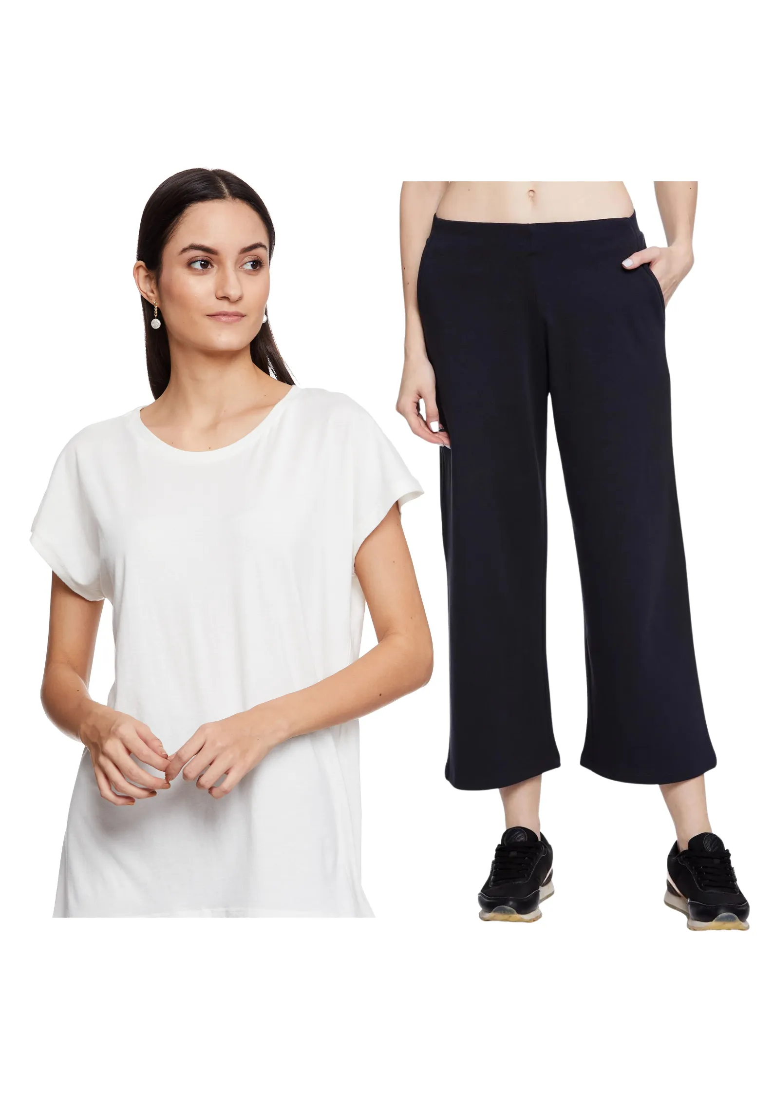 INGRID HALF SLEEVE TEE WITH FREE IN YOU PULL ON TROUSER