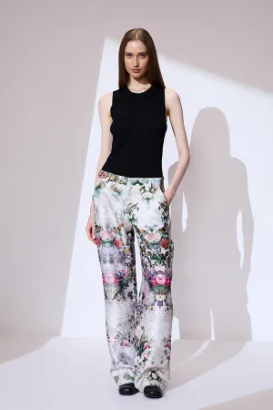 Ivory printed trouser