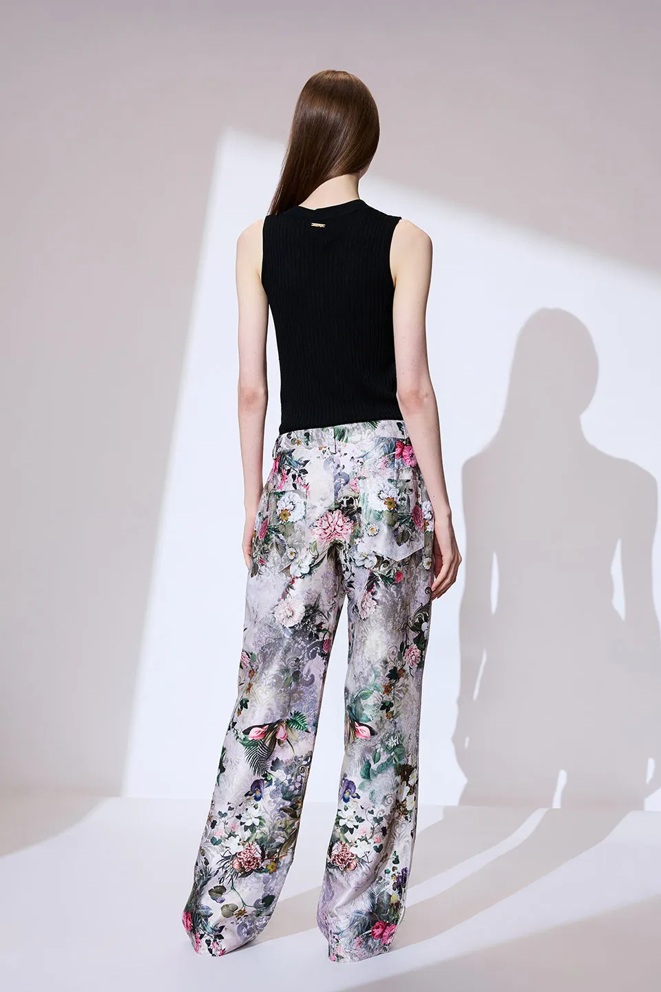 Ivory printed trouser