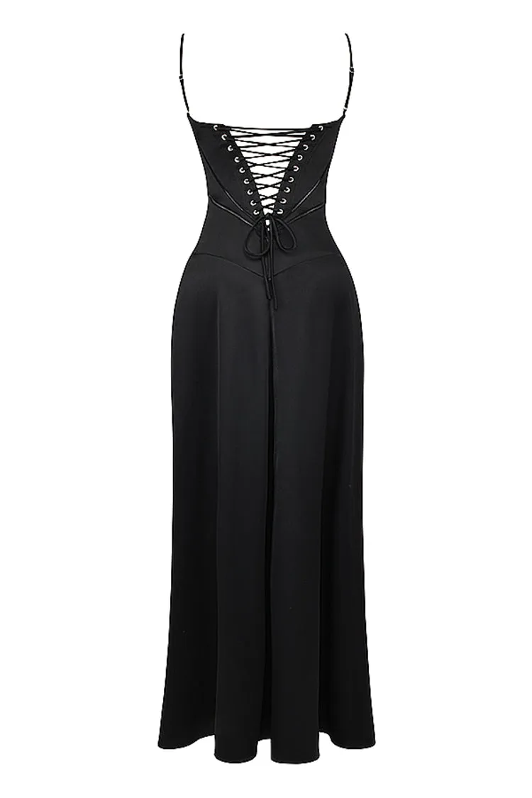 JazzHer 'Anabella' Black Lace Maxi Dress