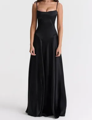 JazzHer 'Anabella' Black Lace Maxi Dress