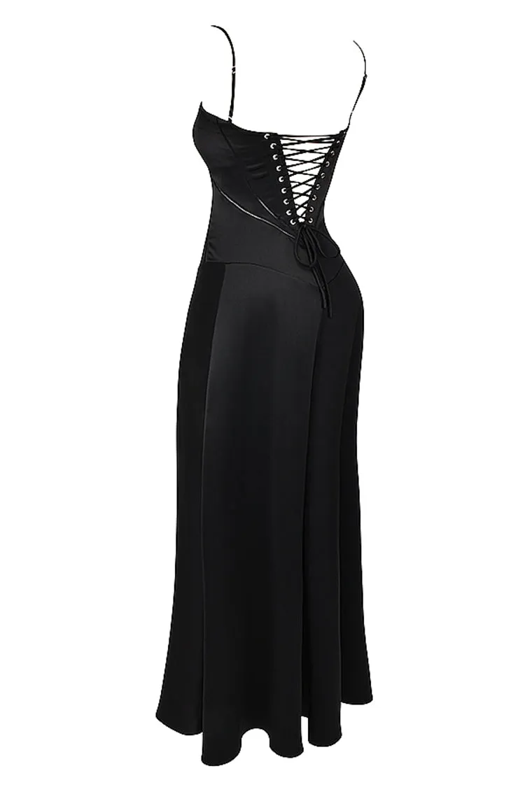 JazzHer 'Anabella' Black Lace Maxi Dress