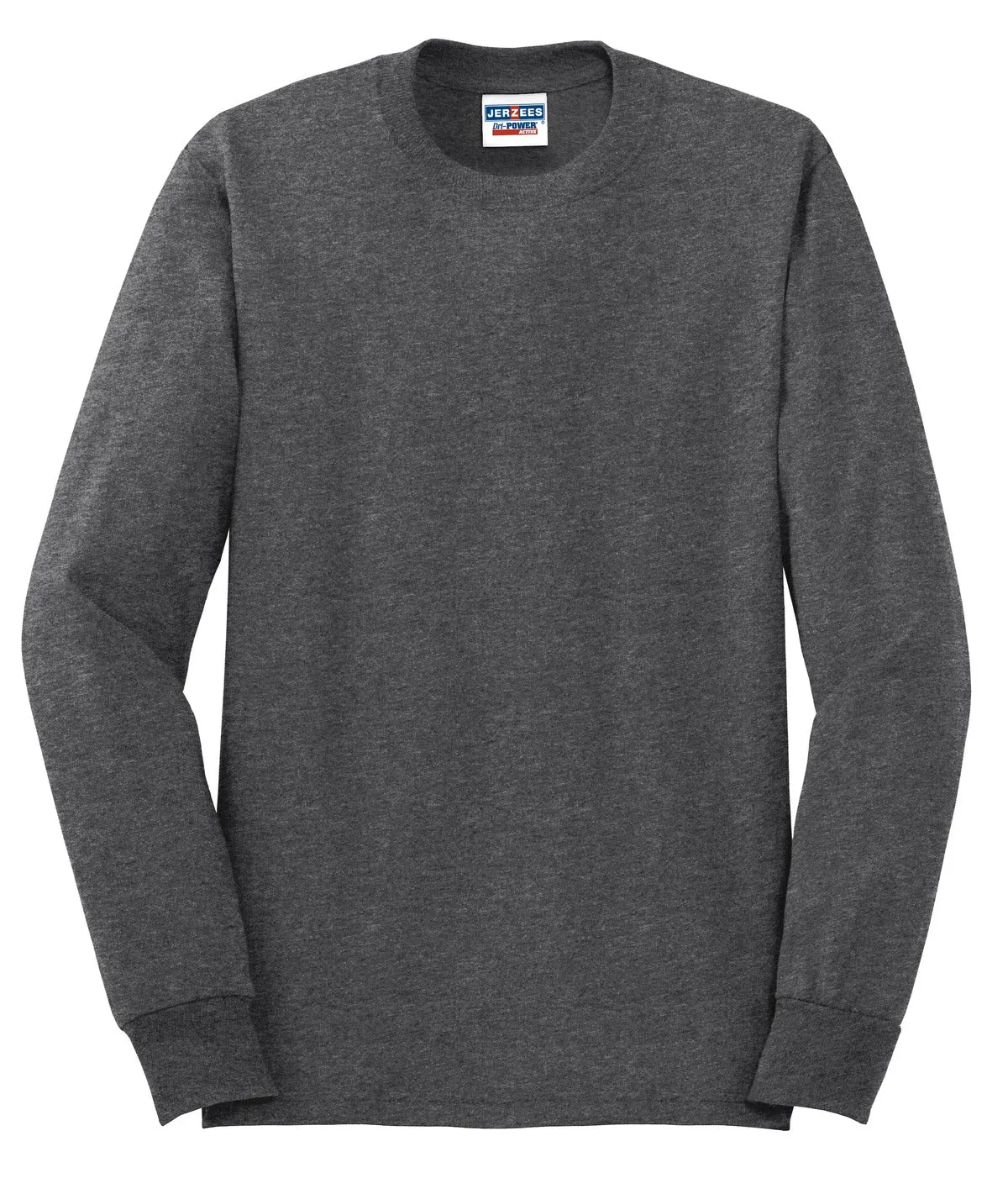 Jerzees Dri-Power 50/50 Cotton/Poly Long Sleeve T-Shirt.  29LS Black Heather