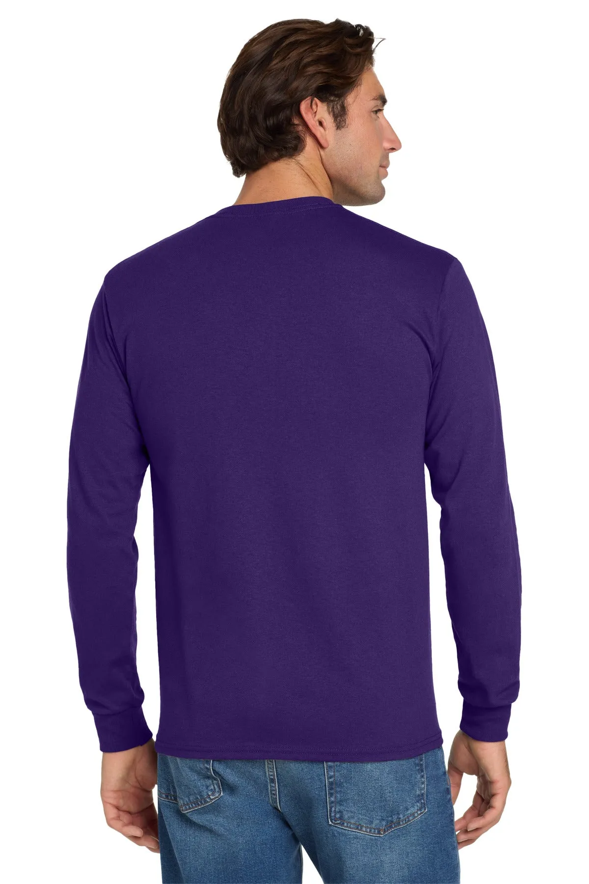 Jerzees Dri-Power 50/50 Cotton/Poly Long Sleeve T-Shirt.  29LS Deep Purple