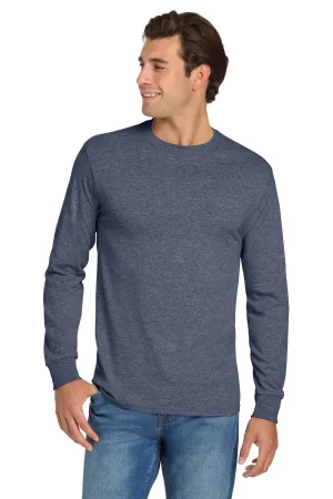 Jerzees Dri-Power 50/50 Cotton/Poly Long Sleeve T-Shirt.  29LS Vintage Heather Navy