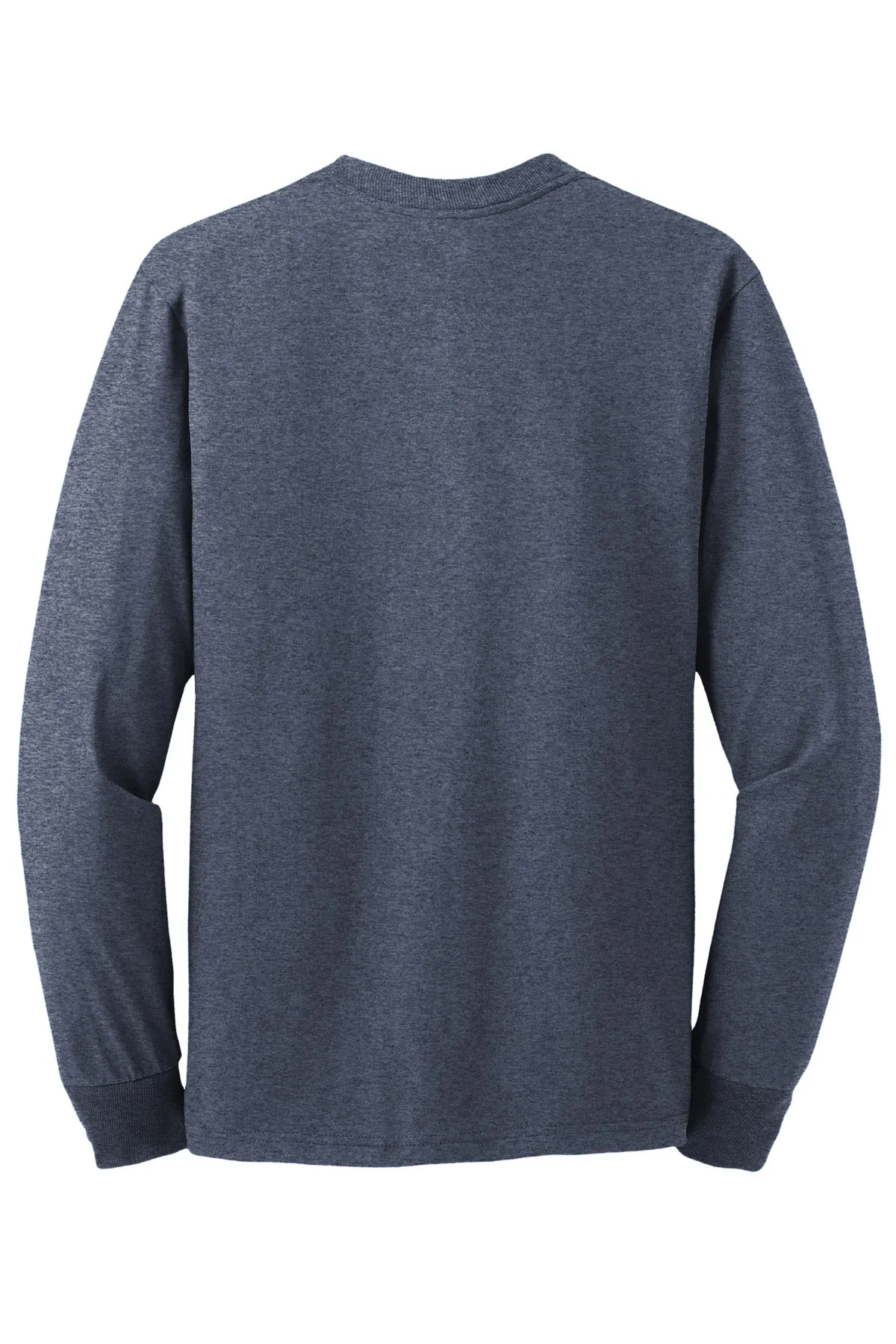 Jerzees Dri-Power 50/50 Cotton/Poly Long Sleeve T-Shirt.  29LS Vintage Heather Navy
