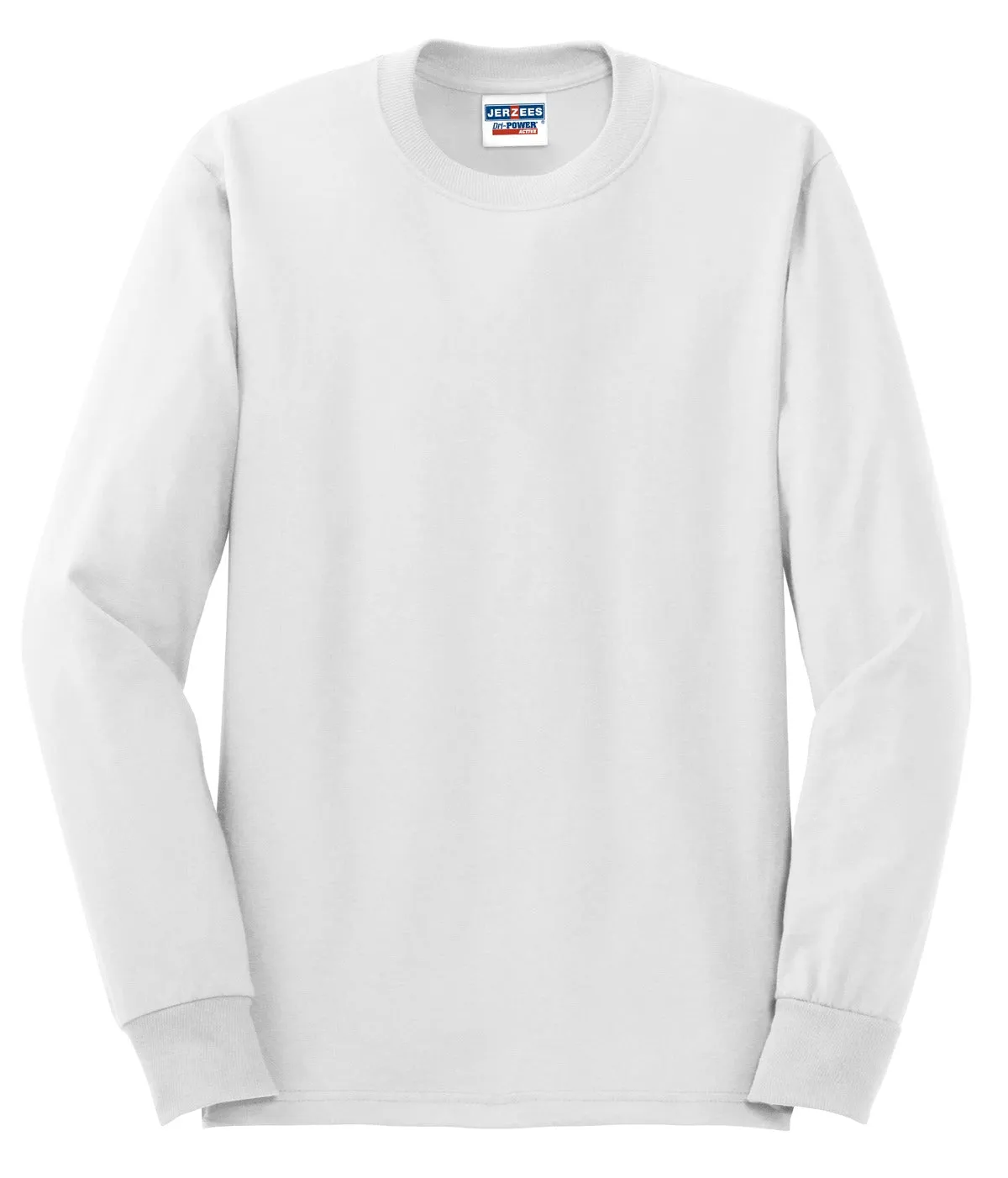 Jerzees Dri-Power 50/50 Cotton/Poly Long Sleeve T-Shirt.  29LS White