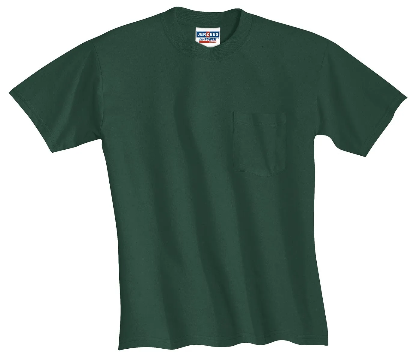 Jerzees  Dri-Power 50/50 Cotton/Poly Pocket T-Shirt.  29MP Forest Green