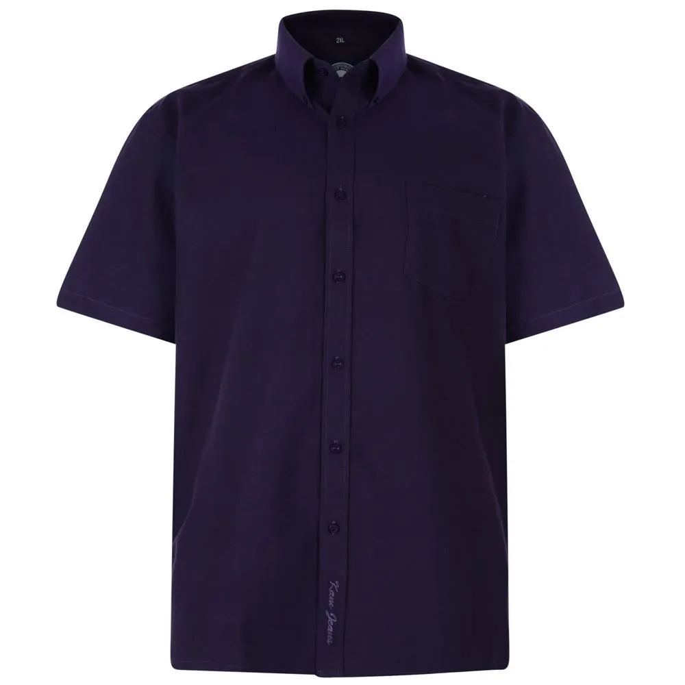 KAM Mens King Size Oxford Weave Short Sleeved Shirt (663)