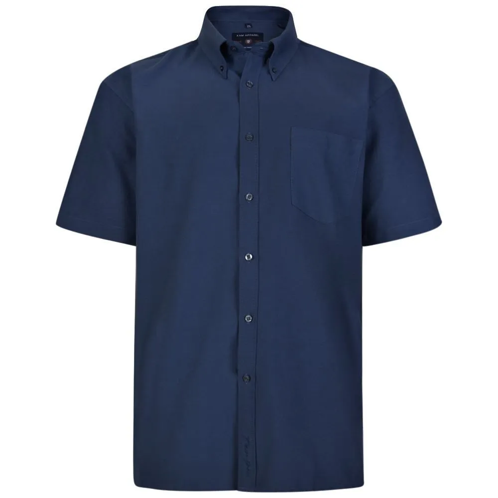 KAM Mens King Size Oxford Weave Short Sleeved Shirt (663)