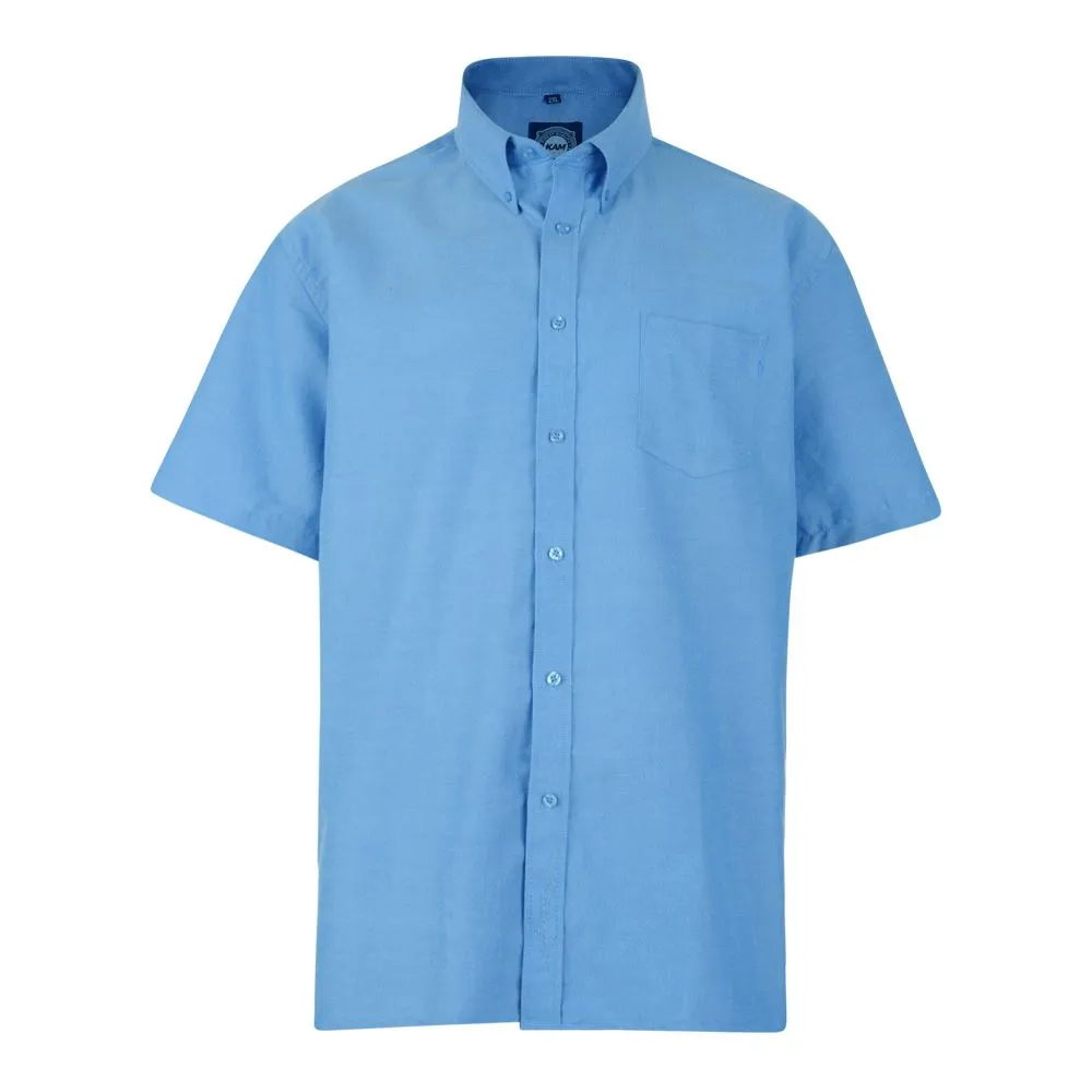 KAM Mens King Size Oxford Weave Short Sleeved Shirt (663)