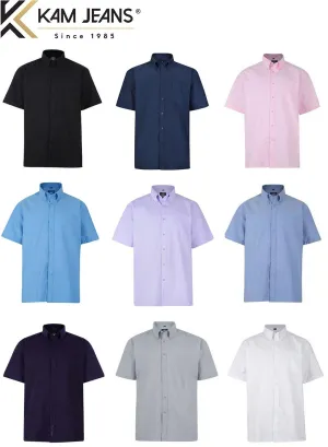 KAM Mens King Size Oxford Weave Short Sleeved Shirt (663)