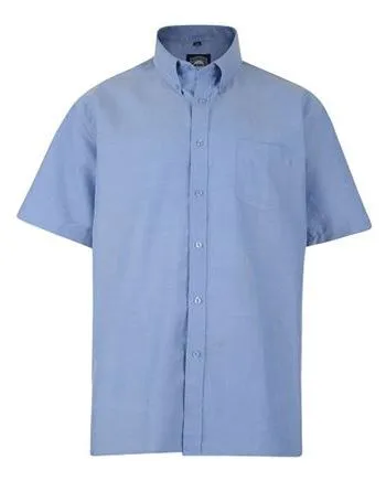 KAM Mens King Size Oxford Weave Short Sleeved Shirt (663)