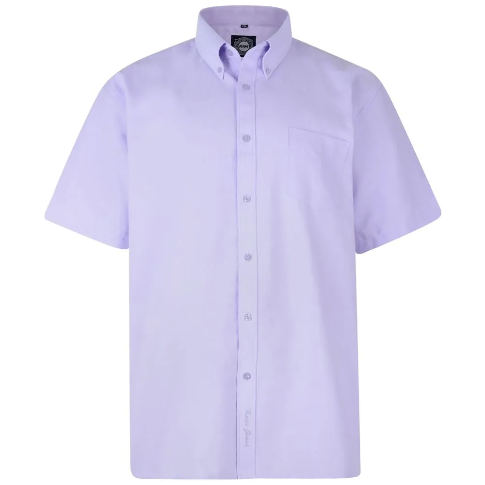 KAM Mens King Size Oxford Weave Short Sleeved Shirt (663)