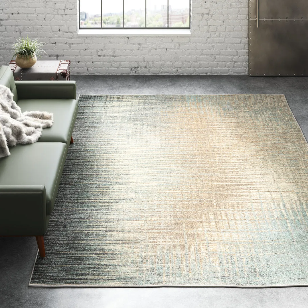 Kylan Abstract Teal/Gray/Beige Area Rug Steelside™ Rug Size: Rectangle 4" x 6"
