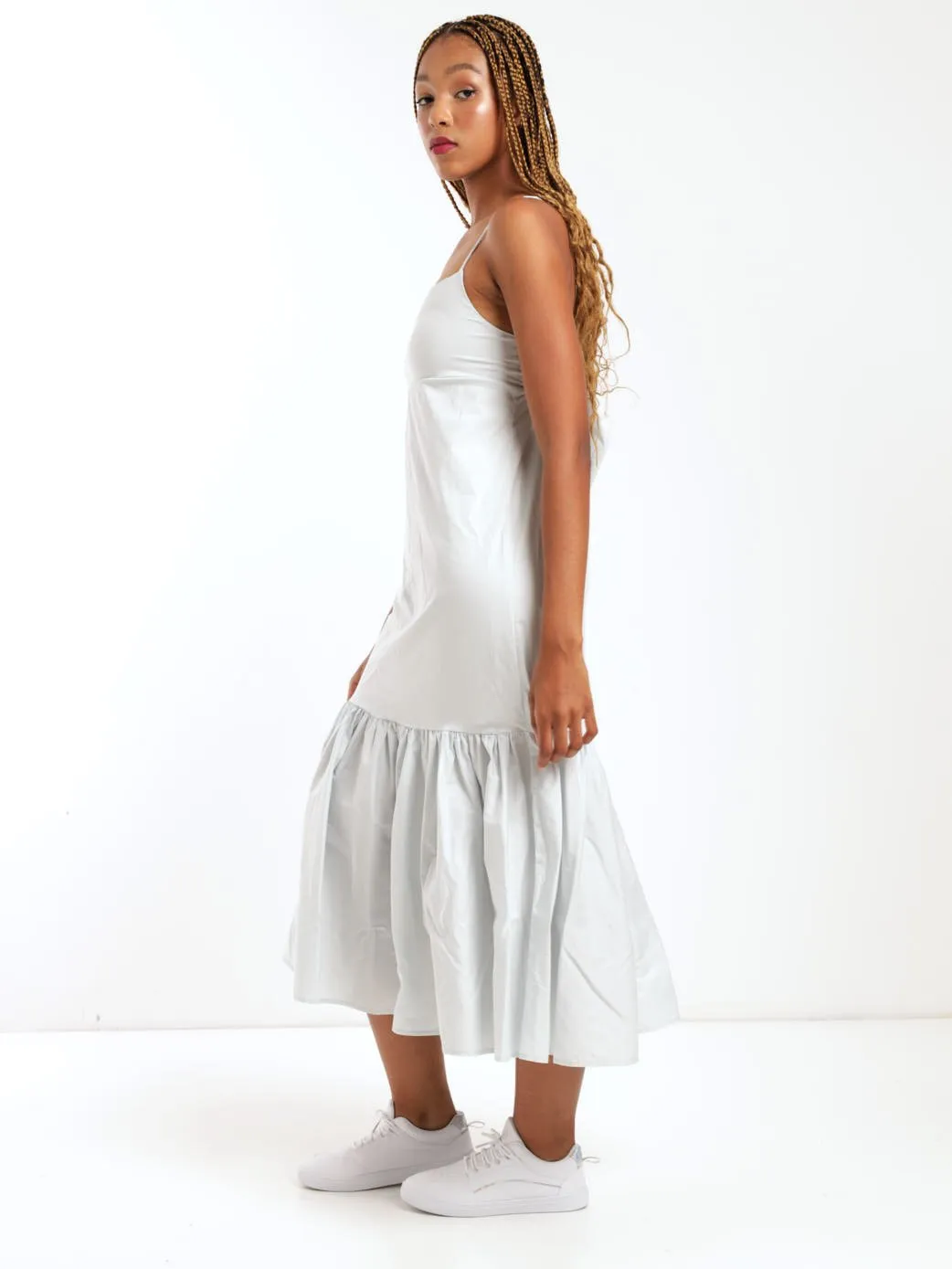 Ladies Cotton Voile Dress - Light Blue