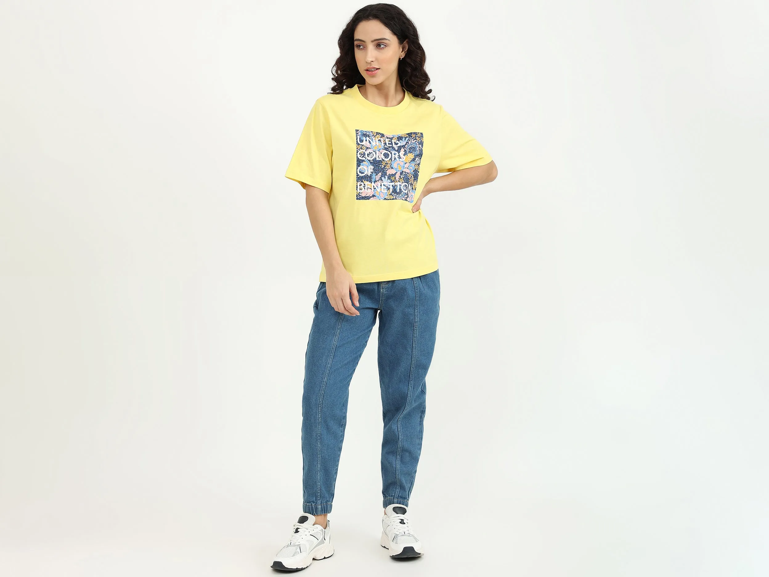 Ladies Round Neck Printed T-Shirt