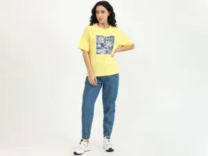 Ladies Round Neck Printed T-Shirt